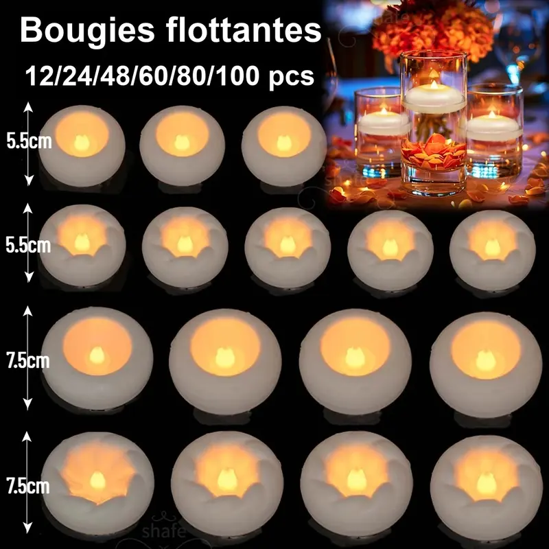 Bougies flottantes LED pour mariage