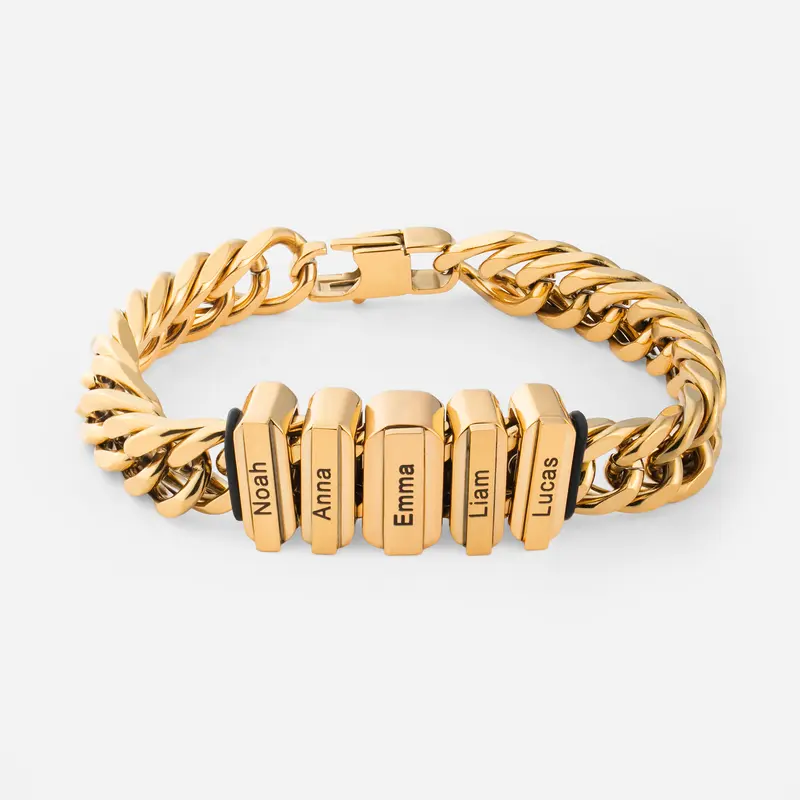 Bracelet Personnalisable Homme Avec Bloc De Prénom