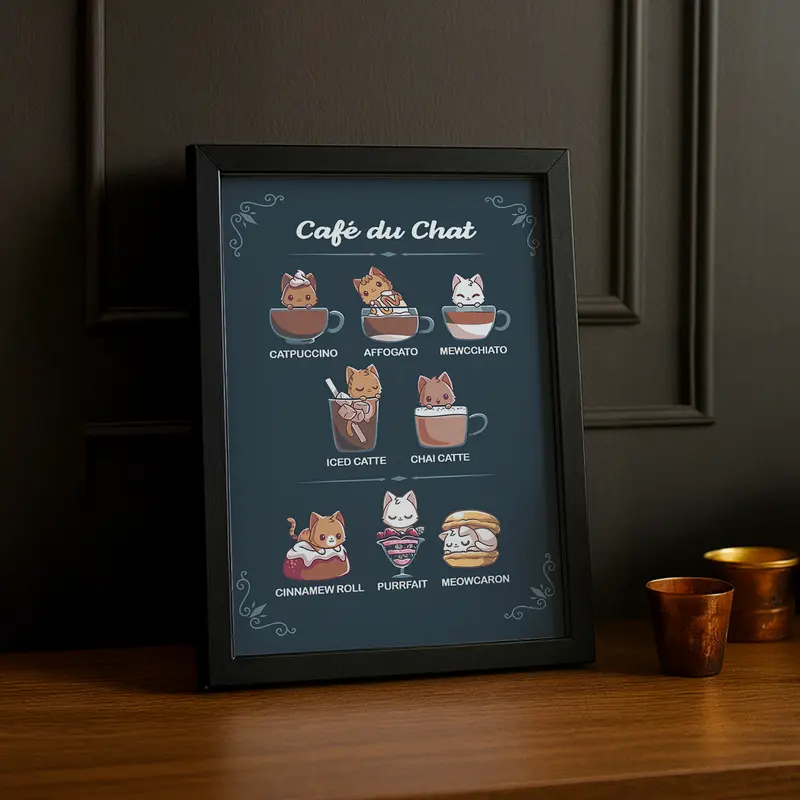 Cadre photo Coffee Lover - Café du Chat