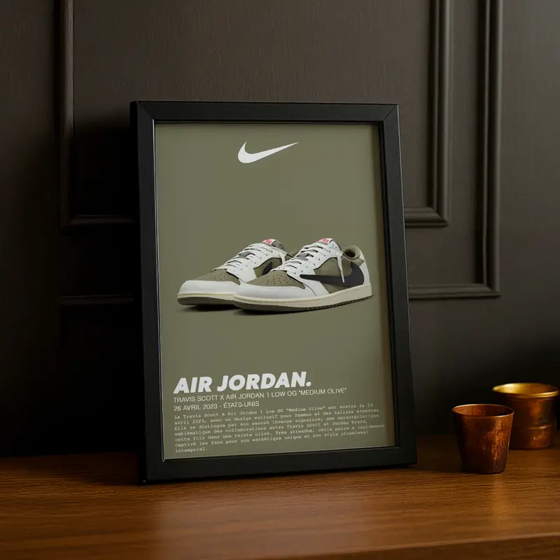 Cadre photo Nike Air Jordan 1 Low OG Medium Olive