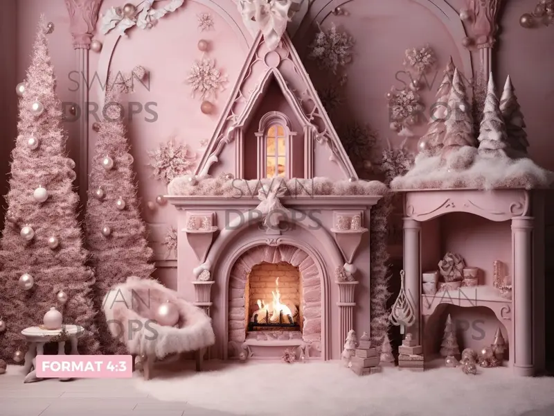 Cheminée Enchantée en Rose Doux