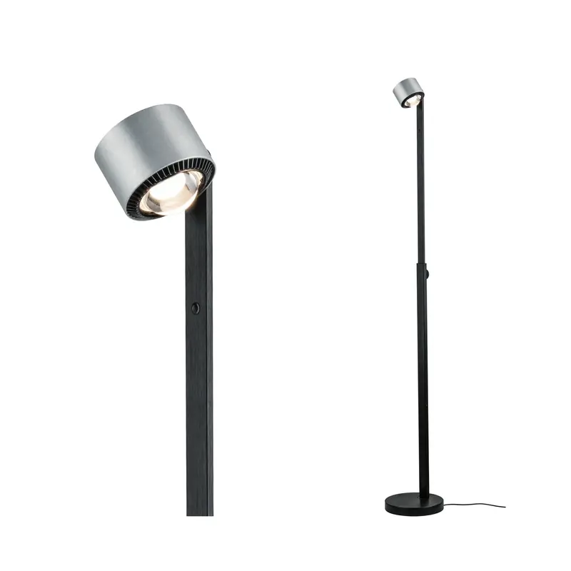 Lampadaire LED Aldan 17W noir et alu brossé - éclairage tableau