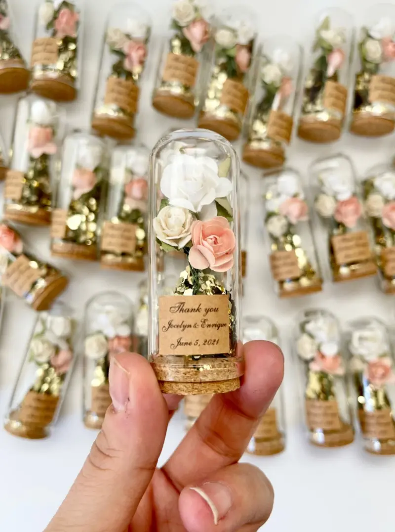 Mini cloche verre cadeau invité mariage