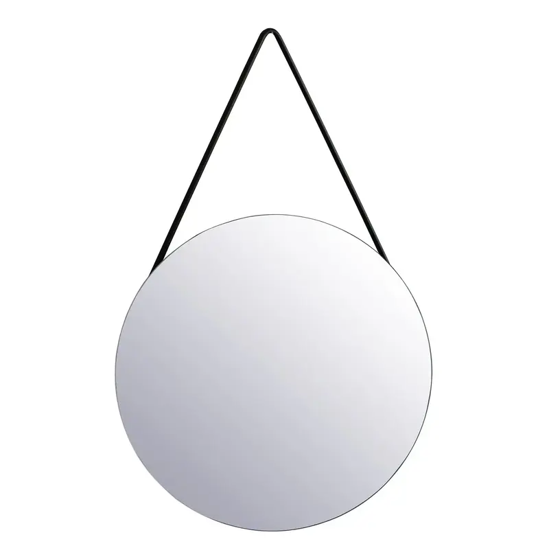 Miroir rond en metal noir
