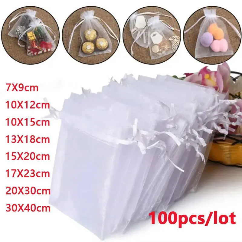 Sachets Organza Mariage — Lot de 100