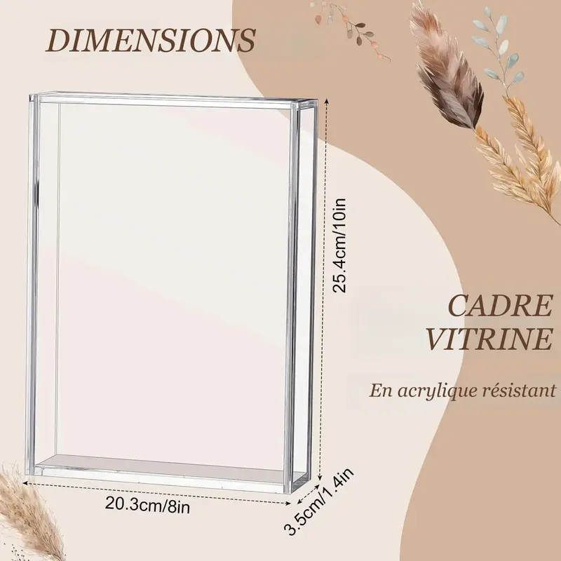 Vitrine Acrylique Souvenir Fleurs Séchées